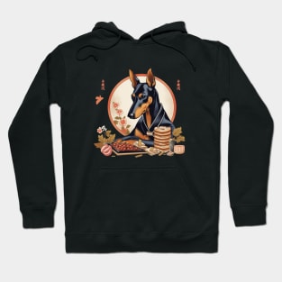 Doberman Eating Sushi Hoodie